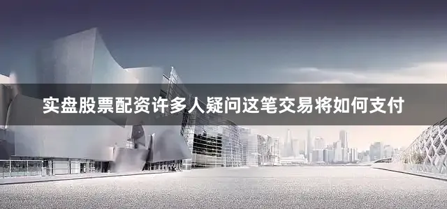 实盘股票配资许多人疑问这笔交易将如何支付